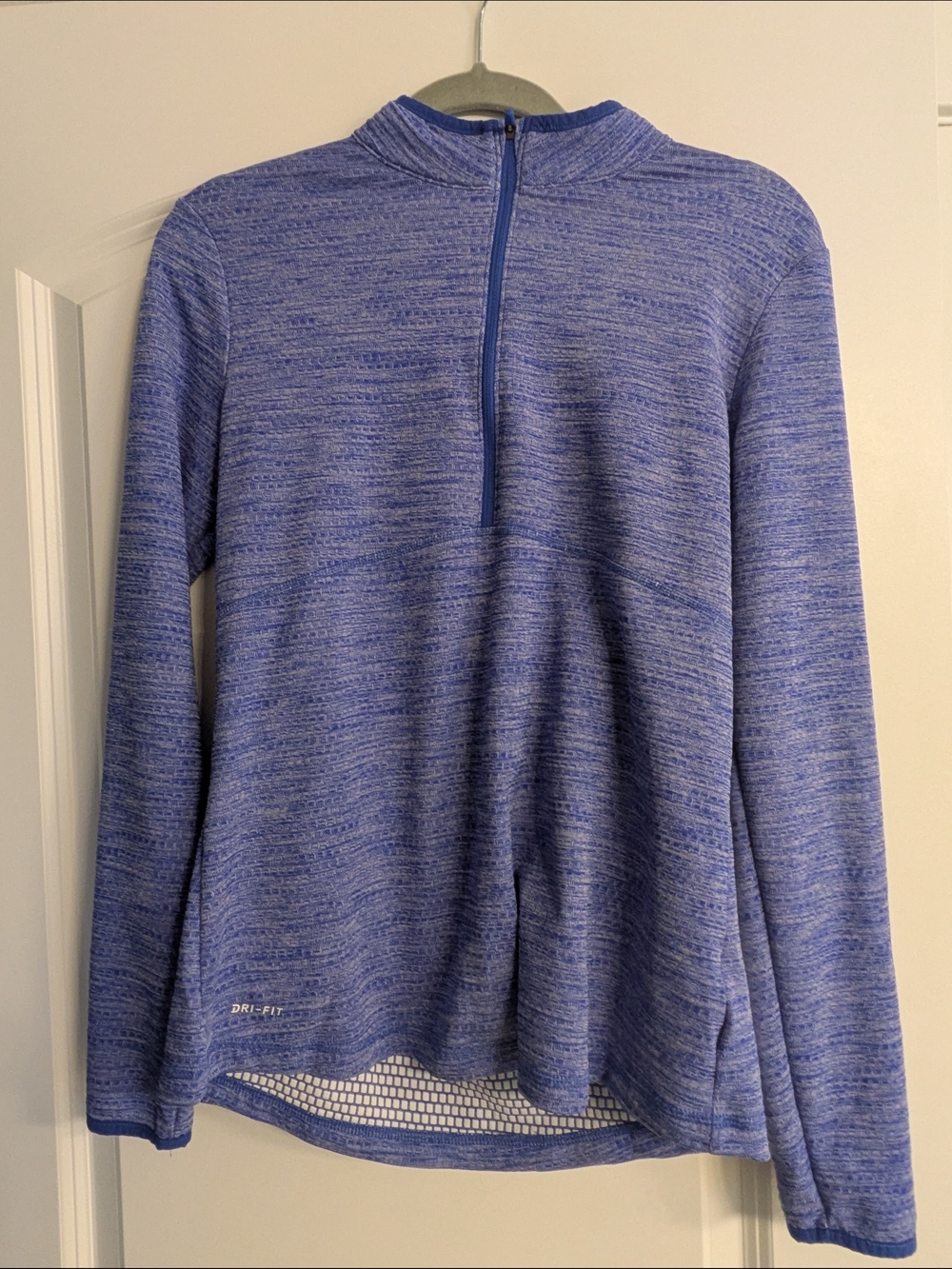Nike Blue Heather Dri-FIT Long Sleeve Half-Zip Top